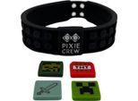 Olymptoy Pixie Crew & Minecraft Bracciale Regolabile Nero 4 Multipixel