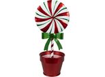 Lecca-Lecca Con Decorazione Natalizia Clayre & Eef 12X9X26 Cm In Metallo Rosso