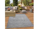 Tappeto Moderno Per Esterni Resistente Alle Intemperie Terrazza Balcone Stile Boho Alta Qualità Facile Da Pulire Antracite Dimensioni - 240 X 340 Cm