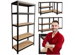 Scaffale In Metallo Per Garage, Officina, 180 Cm Nero, Cantina, Soffitta