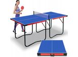 SereneLife Tischtennisplatte, Tischtennis Indoor & Outdoor, Ping Pong Tisch Klappbar, Table Tennis inkl. Netz, Clip Set & Pfosten, Robust mit PVC