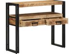 Vidaxl Consolle Con Ripiano Marrone 90 X 33 X 75 Cm In Legno Massiccio Di Mango