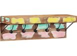 Vidaxl Appendiabiti Marrone 73 X 19 X 23 Cm In Legno Massiccio Di Recupero