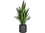 Sansevieria Zeylanica Pianta Artificiale 90 Cm In Vaso Di Plastica Color Antracite 21,5X22 Cm Con Terriccio