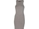 Urban Classics Short Dress Ladies Ladies Washed Rib Jersey Dress Grey Xs