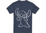 Lilo & Stitch - T-Shirt Sketch Per Uomo/Donna Unisex TV19860 (S) (Blu Navy Screziato)