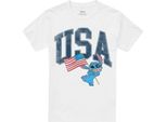 Lilo & Stitch - Maglietta "Usa"" Per Uomo/Donna Unisex TV19931 (S) (Bianco)"