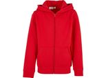 Build Your Brand - Felpa Con Cappuccio "Basic"" Con Zip A Tutta Lunghezza Per Bambini RW8949 (158-164) (Rosso Città)"