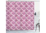Abakuhaus Tenda Da Doccia Con Fiori, Composizione Romantica Di Crisantemi Illustrazione Disegnata A Mano, 175 X 200 Cm, Rosa Pallido Fucsia E Bianco