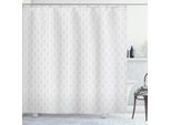 Abakuhaus Tenda Da Doccia Astratta, Illustrazione Di Plain Delicati Motivi Ogee In Tenui Tonalità Di Grigio Stampa Alla Moda, 175 X 180 Cm, Grigio Chiaro E Bianco