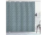 Abakuhaus Tenda Da Doccia Con Motivi Astratti, Ispirazione Damascata Classica Vittoriana Orientale Con Cerchi Sovrapposti, 175 X 180 Cm, Blu Petrolio E Bianco Sporco