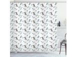 Abakuhaus Tenda Da Doccia Dino, Tema Nursery Ritmico Con Dinosauri In Tonalità Tenui, 175 X 200 Cm, Multicolore Bianco