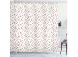 Abakuhaus Tenda Da Doccia Con Motivi Floreali, Rose Romantiche E Rami Frondosi Vintage-Blooming, 175 X 180 Cm, Rosa Verde Oliva
