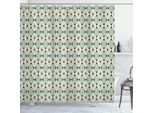 Abakuhaus Tenda Da Doccia Volk, Stile Etnico Con Motivi Floreali E Quadrati Diagonali In Tonalità Tenui, Ornamenti Classici, 175 X 200 Cm, Multicolore