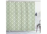 Abakuhaus Tenda Da Doccia Abstract Green, Motivo Vintage Continuo Damascato Vittoriano A Volute, 175 X 180 Cm, Verde Giada Verde Pastello
