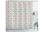 Abakuhaus Tenda Da Doccia Con Motivi Floreali, Ornamenti Dettagliati Con Petali Appuntiti, 175 X 180 Cm, Multicolore Rosa