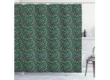 Abakuhaus Tenda Da Doccia Botanica, Piante Tropicali Della Giungla, Foglie Di Palma Monstera Ripetitive, 175 X 220 Cm, Verde Schiuma Di Mare