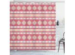 Abakuhaus Tenda Da Doccia Tribale, Motivi Ritmici Moderni, Elementi Artistici, 175 X 200 Cm, Rosa Antico E Albicocca