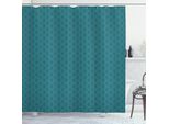 Abakuhaus Tenda Da Doccia Astratta, Motivo Modernistico Con Linee Ondulate E Punti, 175 X 180 Cm, Blu Petrolio