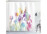 Abakuhaus Tenda Da Doccia Con Motivi Floreali, Doppia Esposizione, Multicolore, Sfumature Ombreggiate, Fiori, Acquerello Moderno, Prateria, Primavera, 175 X 180 Cm, Multicolore