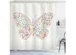 Abakuhaus Tenda Da Doccia Con Note Musicali, Creativa Forma A Farfalla Realizzata Con Un Energico Disegno Di Note Musicali, 175 X 200 Cm, Multicolore