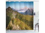 Abakuhaus Tenda Da Doccia Per Esterni, Paesaggio Montano Scenic Green Peaks Cielo Sereno Alpi Italiane Foto, 175 X 220 Cm, Verde Blu
