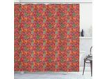 Abakuhaus Tenda Da Doccia Philodendron, Foglie Tropicali Ritmiche Nei Toni Autunnali Della Natura, 175 X 200 Cm, Rose Essiccate Multicolori