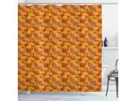 Abakuhaus Tenda Da Doccia Arancione Bruciato, Motivo Autunnale Con Alberi Stilizzati In Tonalità Calde Di Mandarino, 175 X 240 Cm, Multicolore