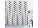 Abakuhaus Tenda Da Doccia Con Motivi Floreali, Motivi Floreali Monocromatici Con Stampa Di Ispirazione Vittoriana, 175 X 180 Cm, Grigio Antracite E Bianco