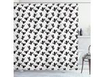 Abakuhaus Tenda Da Doccia Cactus, Motivo Monocromatico Saguaro Piante Succulente Su Sfondo Neutro, 175 X 240 Cm, Grigio Antracite Bianco