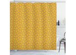 Abakuhaus Tenda Da Doccia Vintage, Motivo Tropicale Nostalgico Con Delicati Fiori Di Ibisco, 175 X 180 Cm, Color Pesca Senape