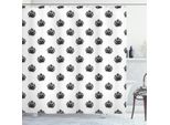Abakuhaus Tenda Da Doccia Gorilla, Stile Grunge Sketchy, Motivo Monocromatico Ripetitivo Di Sagome, 175 X 180 Cm, Grigio Antracite E Bianco
