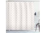 Abakuhaus Tenda Da Doccia In Damasco, Fiori Monocromatici Classici, Ornamenti Sinuosi, Motivo Minimalista Continuo, 175 X 200 Cm, Rosa E Bianco
