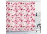 Abakuhaus Tenda Da Doccia Con Motivi Floreali, Motivo Chinese Plum Motivi Floreali Primaverili Con Boccioli Natura Nell'arte, 175 X 200 Cm, Rosa Baby Rosa Pastello