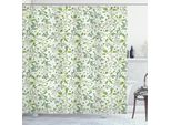 Abakuhaus Tenda Da Doccia Botanica, Spring Season Rami, Foglie E Bacche Della Foresta, 175 X 220 Cm, Verde Chiaro