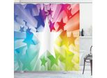 Abakuhaus Tenda Da Doccia Star, Design Con Effetto Esplosione Di Colori Arcobaleno Illustrazione Colorata Opera D'arte Festosa, 175 X 240 Cm, Multicolore