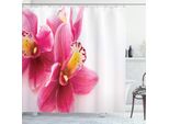 Abakuhaus Tenda Da Doccia Rosa Scuro, Chiudi Per Ingrandire L'immagine Dettaglio Orchidee Rigogliose Vibrazioni Femminili, 175 X 180 Cm, Rosa Arancione
