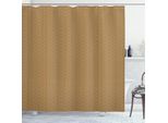 Abakuhaus Tenda Da Doccia Con Motivi Geometrici Astratti, Forme Antiche E Decorazioni Di Ispirazione Giapponese Con Serie Connected, 175 X 220 Cm, Color Caramello E Bianco