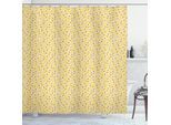 Abakuhaus Tenda Da Doccia Con Motivi Floreali, Motivi Folk Lungo I Fiori Giapponesi Dettagli A Tema Asiatico Richiamo Primaverile, 175 X 180 Cm, Senape E Bordeaux