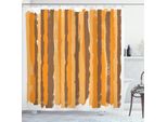 Abakuhaus Tenda Da Doccia A Strisce Weinlese, Effetto Pennellata Grunge, Linee Verticali, 175 X 180 Cm, Arancione Pallido Caramello