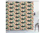 Abakuhaus Tenda Da Doccia Con Balene, Barche Astratte, Nuoto, Marinai, Pesci, Ancore, Giochi, Fari, Tema Marino, 175 X 180 Cm, Grigio, Giallo, Multicolore