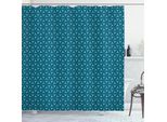 Abakuhaus Tenda Da Doccia Con Motivi Geometrici Astratti, Stampa Con Motivi Geometrici Ripetitivi In Stile Moderno, 175 X 180 Cm, Blu Petrolio E Acquamarina