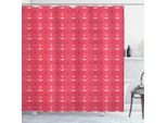 Abakuhaus Tenda Da Doccia Anker, Motivo Con Stampa Simmetrica A Tema Nautico Ocean Marine Life, 175 X 220 Cm, Corallo Scuro Indaco Bianco