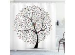 Abakuhaus Tenda Da Doccia Bianca, Foglie Colorate Astratte, Rami Di Alberi Surreali, Grafica Semplice, 175 X 240 Cm, Bianca E Multicolore