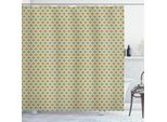 Abakuhaus Tenda Da Doccia Retrò, Motivi Geometrici Vintage, 175 X 180 Cm, Arancione Crema Blu Mare