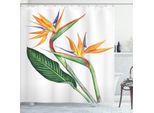 Abakuhaus Tenda Da Doccia Hawaii Colors, Dipinto Tropicale Con Un Fiore Paradisiaco Su Sfondo Semplice, 175 X 220 Cm, Multicolore Bianco