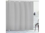 Abakuhaus Tenda Da Doccia In Colore Neutro, Motivo Monocromatico Con Effetto Retrò, Motivo Ispirato Alle Lanterne, 175 X 180 Cm, Grigio Antracite E Bianco