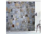Abakuhaus La Tenda Da Doccia Architettonica, Scena Di Grigio, Blu, Marrone Tono Muro Rivestito In Cemento Cemento Muro In Pietra, 175 X 180 Cm, Multicolore