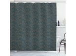 Abakuhaus Tenda Da Doccia Floreale, Dettagli Minimalisti Con Foglie Sparse Autunnali, Tema Botanico Stagionale, 175 X 200 Cm, Blu Scuro E Verde Zenzero