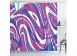 Abakuhaus Tenda Da Doccia Astratta, Motivi Ondulati Moderni Dell'arte Astratta, Stile Funky Anni '70, Motivo Illustrato, 175 X 180 Cm, Bianco Magenta Scuro